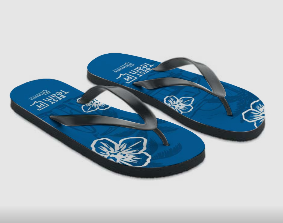 Tongs personnalisées réalisé par 192 Pub – vue 1